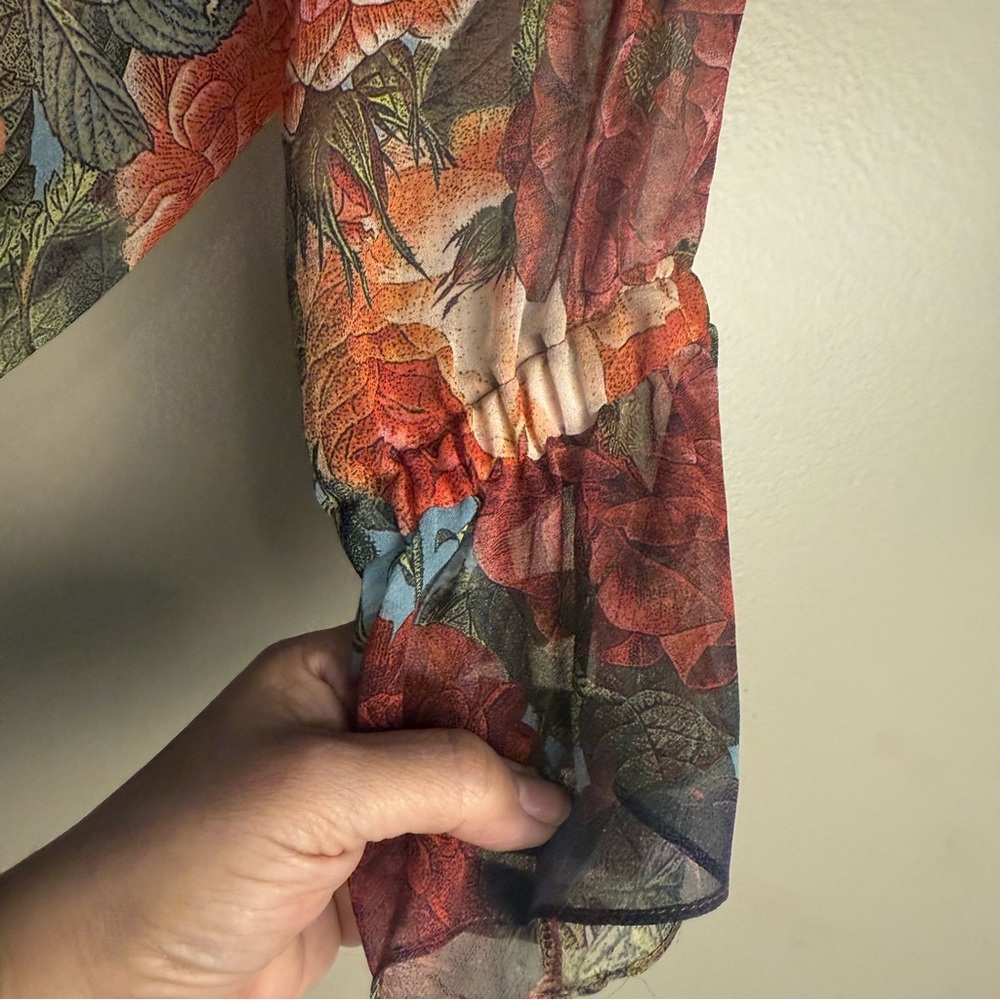 Haute Hippie Silk Sheer Floral Blouse - Picture 5 of 11